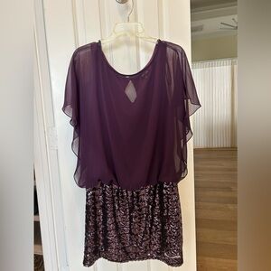 Sparkly purple cocktail dress